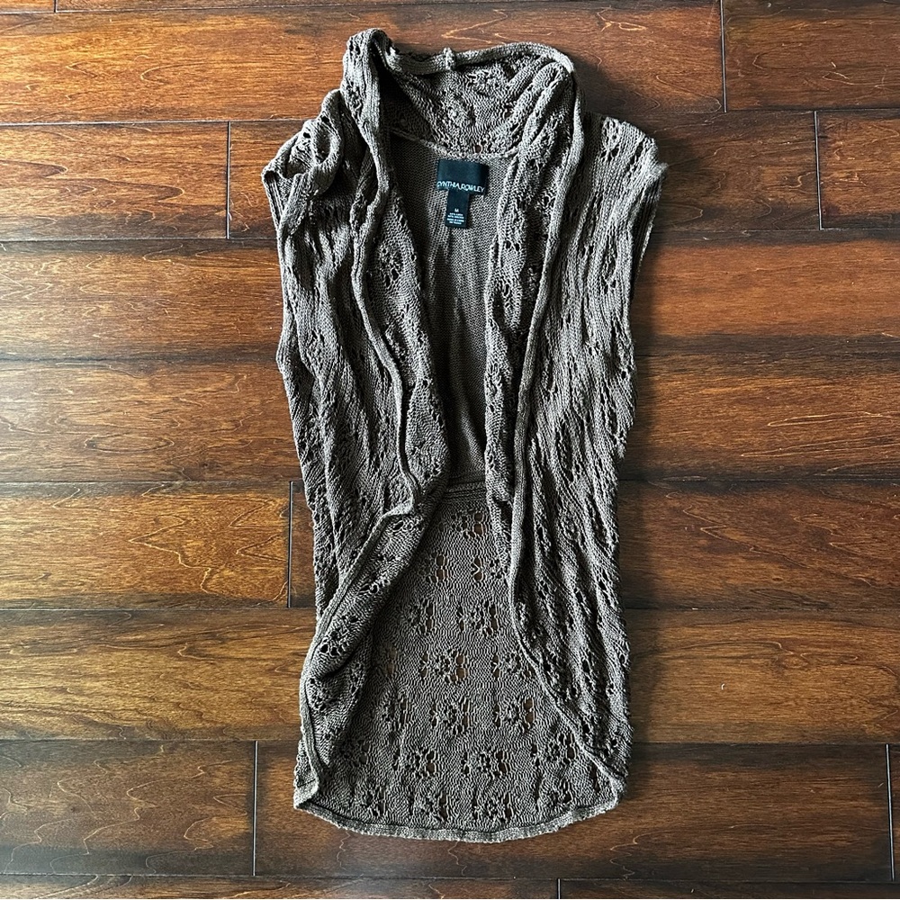 Cynthia Rowley Brown Open-Front Cardigan